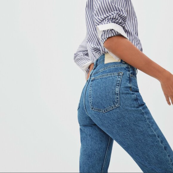 Everlane ’90s Cheeky Jean Medium Blue Wash 30 Ankle Organic Cotton Pants - Picture 4 of 13